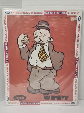 Vintage Jaymar Wimpy Popeye Preschool Extra Thick Inlaid Puzzle